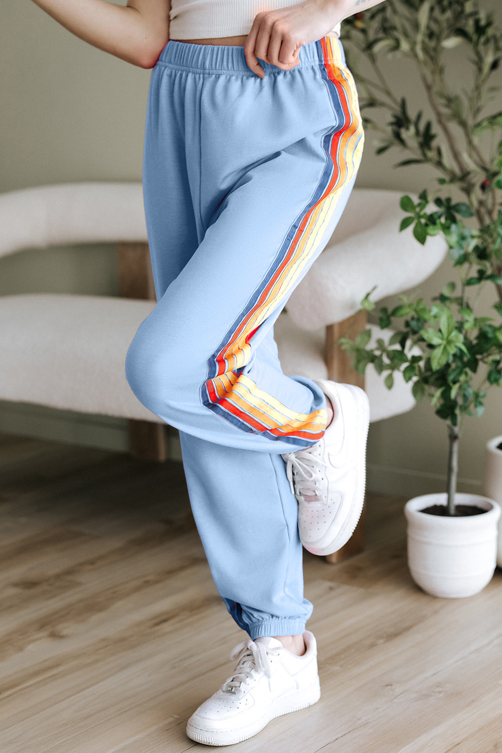 Dark Grey Counting Rainbows High Waist Sweatpants