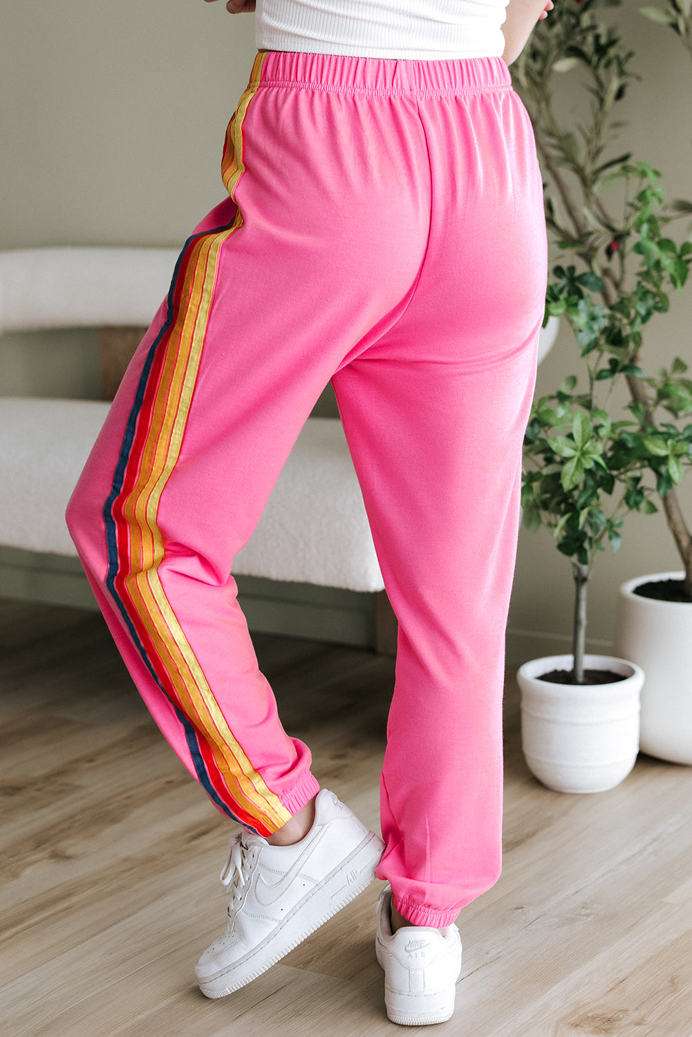 Dark Grey Counting Rainbows High Waist Sweatpants