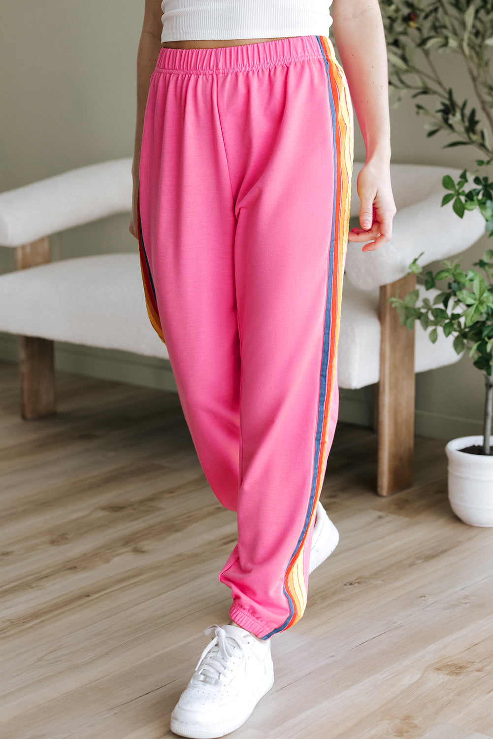 Dark Grey Counting Rainbows High Waist Sweatpants