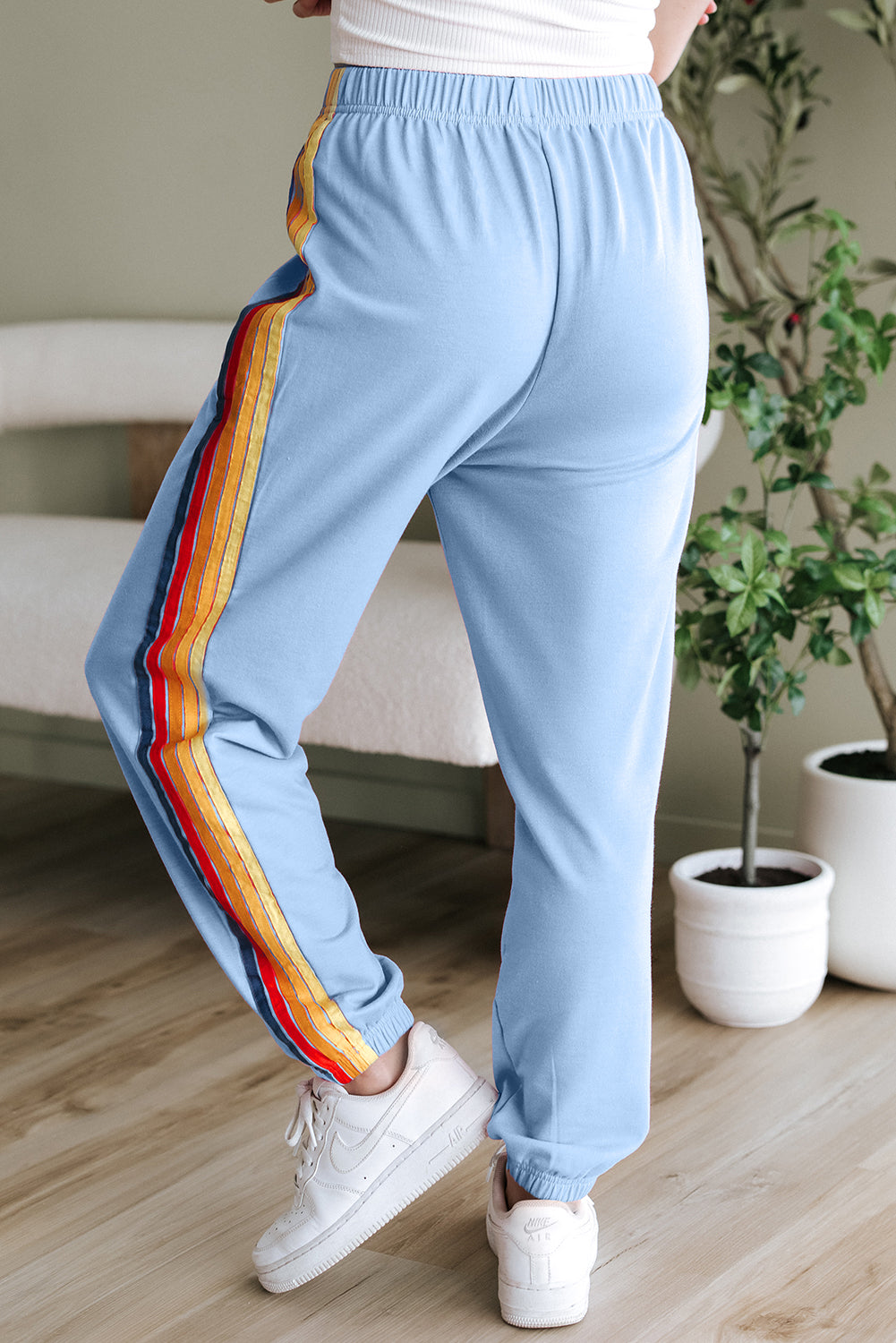 Dark Grey Counting Rainbows High Waist Sweatpants