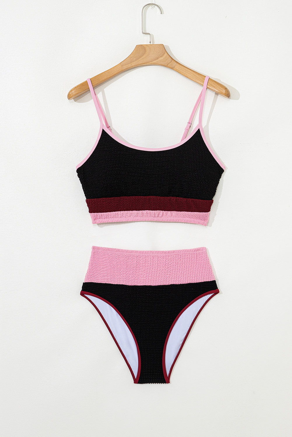 Beau Blue Color Block High Waisted Sexy Bikini Set