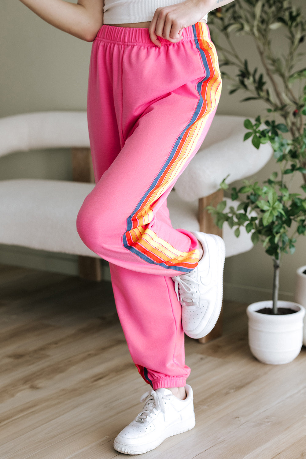Dark Grey Counting Rainbows High Waist Sweatpants