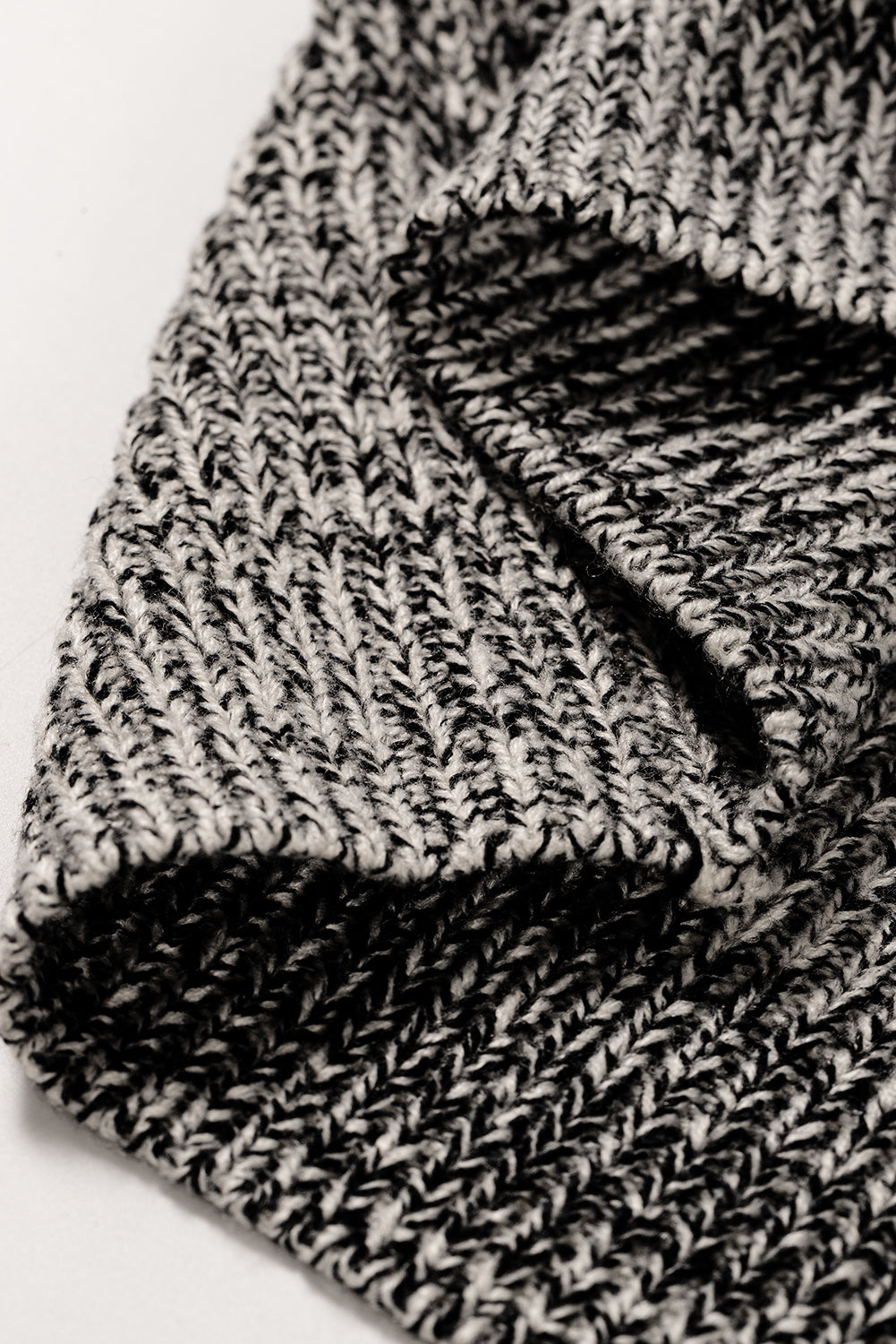 Black Neutral Colorblock Tie Back Sweater
