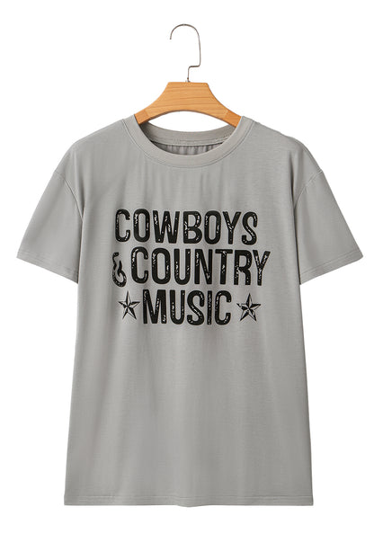 High Cowboys & Country Music Graphic Crew Neck T Shirt