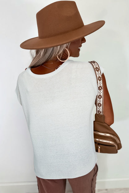 Black Solid Color Sweater Tee with Side Slits