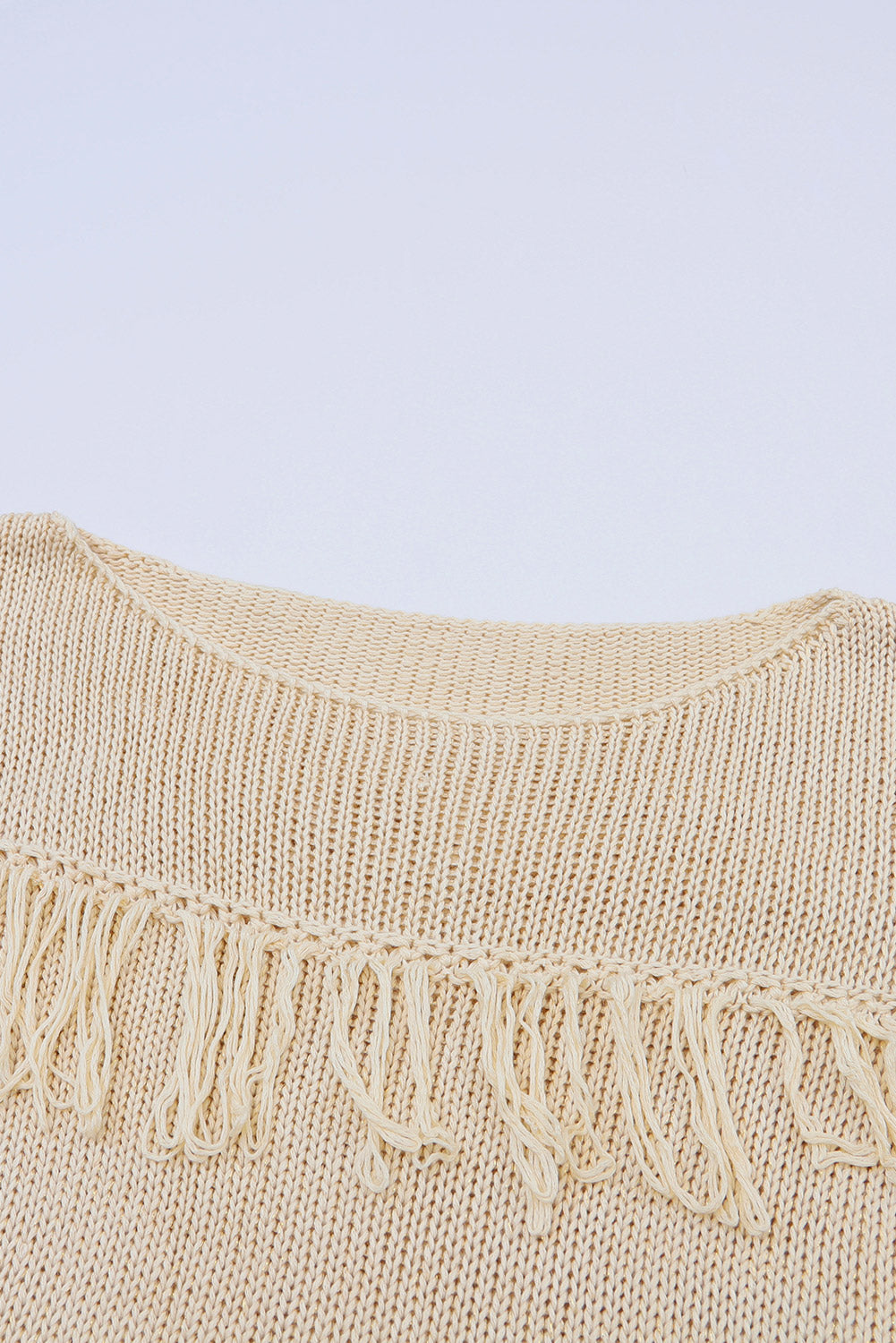 Khaki Boho Tasseled Knitted Sweater