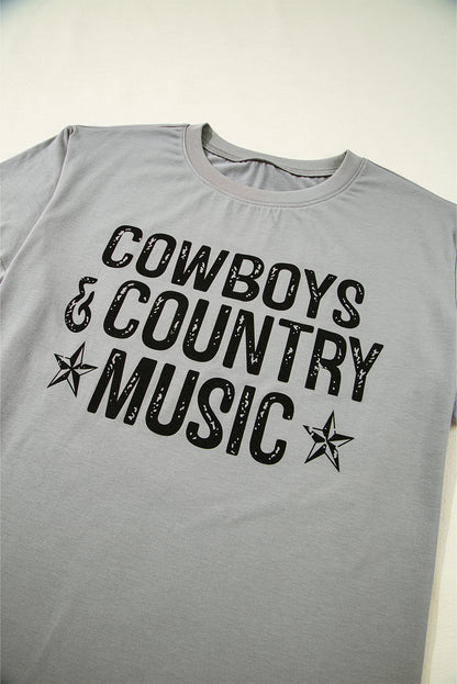 High Cowboys & Country Music Graphic Crew Neck T Shirt