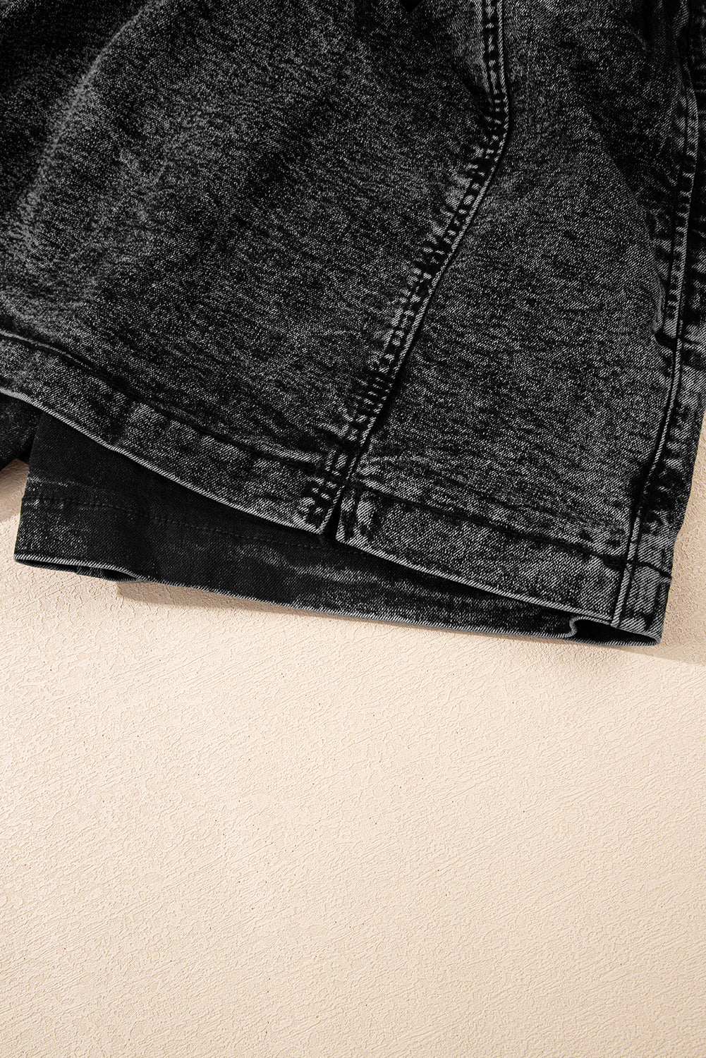 Dusk Blue Drawstring High Waist Pocketed Denim Shorts