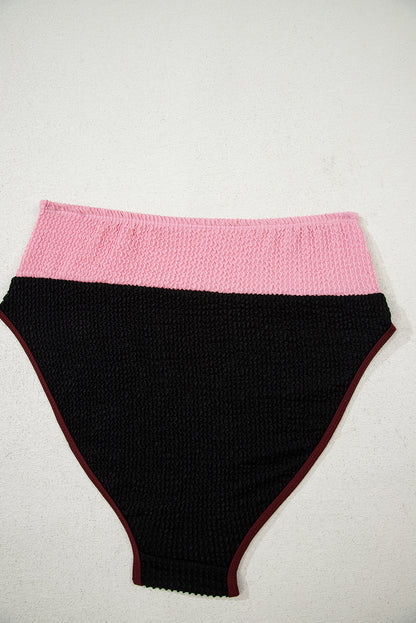 Beau Blue Color Block High Waisted Sexy Bikini Set