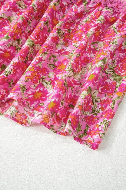 Rose Floral Lace Tied Strap Empire Waist Maxi Dress