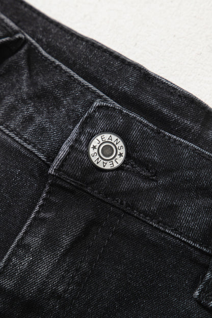 Black Wide Leg Pocketed High Waist Jeans