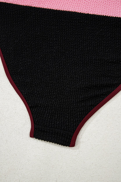 Beau Blue Color Block High Waisted Sexy Bikini Set