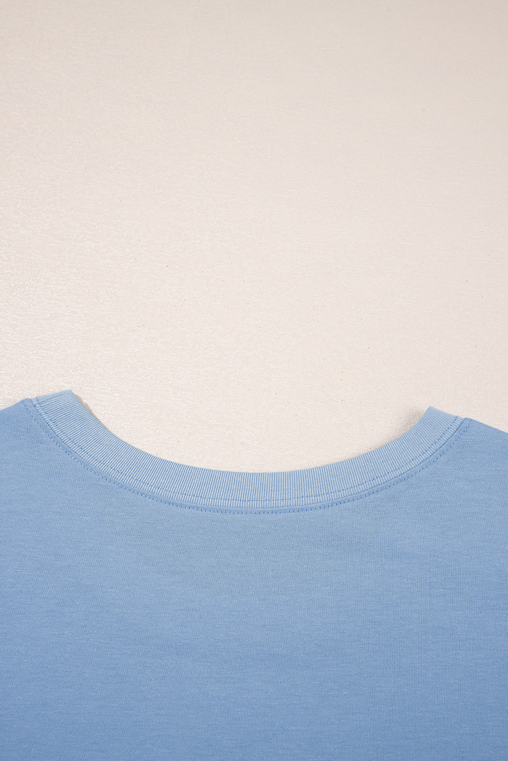 Sky Blue Solid Color Pocketed Raw Edge Babydoll Dress