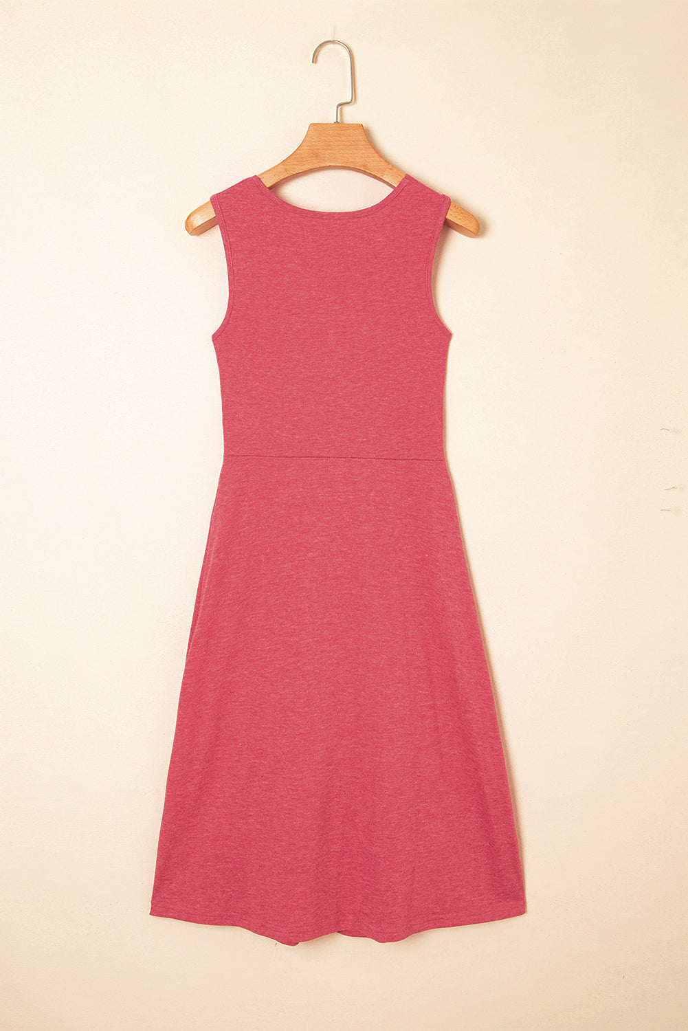 Carbon Grey Twisted Bust V Neck Sleeveless Dress